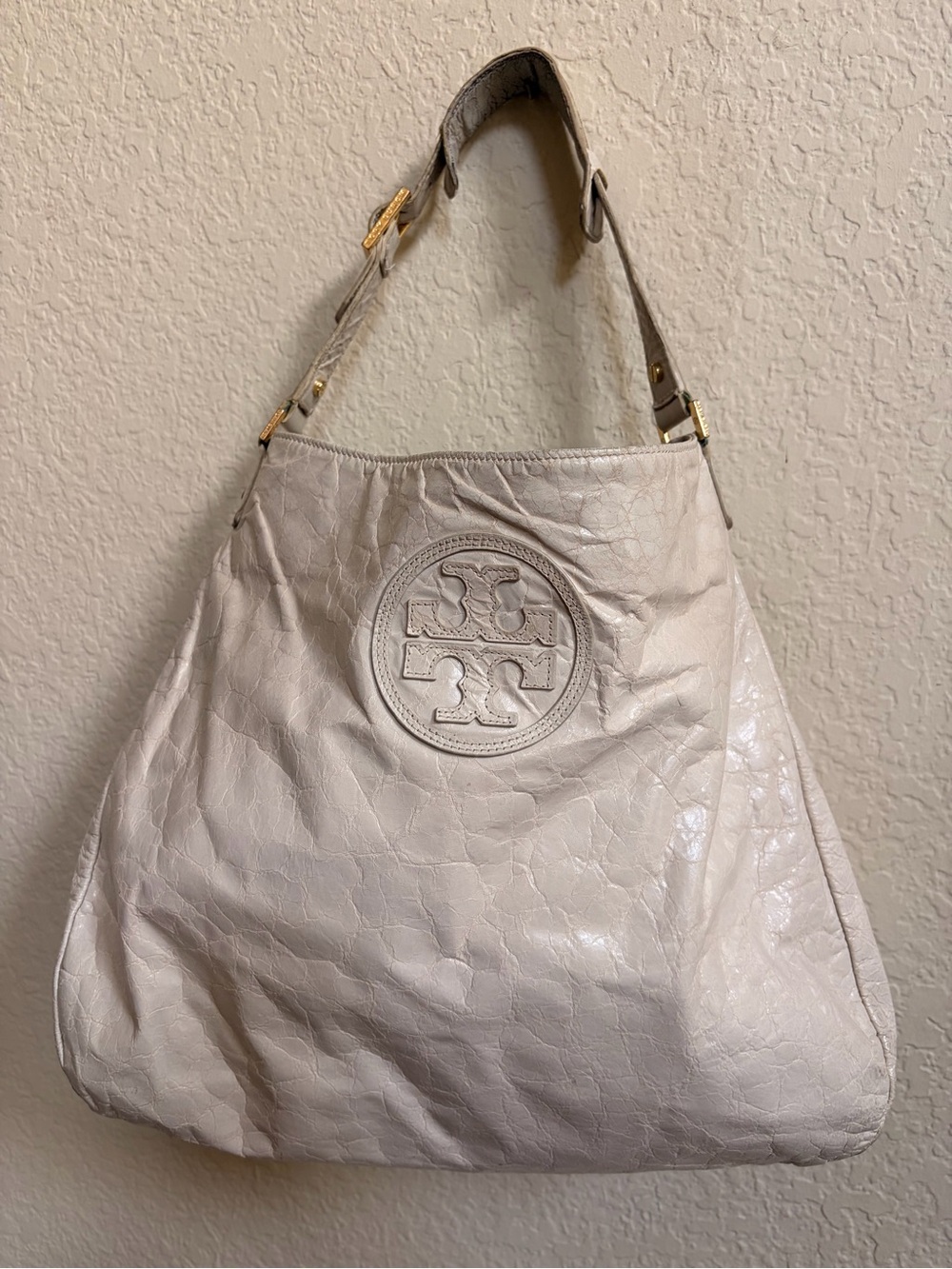 Tory Burch Off-White Leather Shoulder Bag